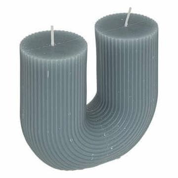 shumee Demi SVEČA V OBLKI U z 2 stenjema, modrozelena