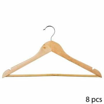 shumee Set 8 LESENIH OBEŠALNIKOV ZA KRPO, kovina in evkaliptus