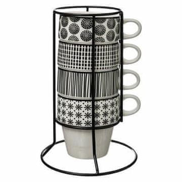 5Five® Komplet 4 keramičnih skodelic Bohemia na stojalu 260 ml