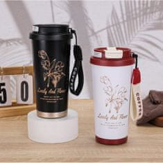 LIVEFY termalna skodelica Lovely Flower 550ml, črna