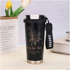 LIVEFY termalna skodelica Lovely Flower 550ml, črna