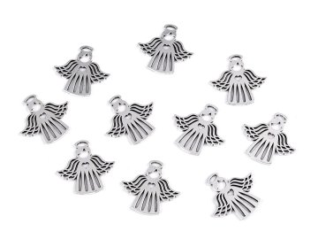 Obesek angel 27x28 mm - platina (10 kosov)