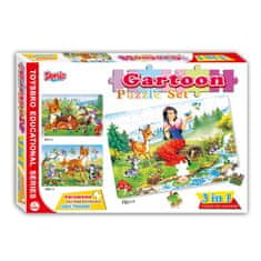 Denis Puzzle - Sestavljanka, Sneguljčica-Bambi, 3v1, 153 kosov