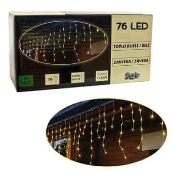 Denis 76 LED, zavesa, 2x0,5 m, funkcije, topla bela svetloba