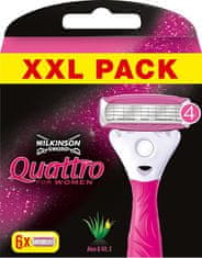 Wilkinson Sword Nadomestne glave Quattro za ženske 6 kosov