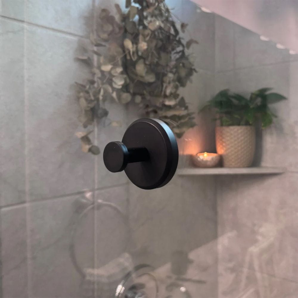 Netscroll Samolepilni vakuumski kavlji za obešanje, prisesalni kavlji za steklo, ogledalo ali ploščice, enostavna montaža brez vrtanja, 7kg nosilnosti, odporen na vlago, 2 kosa, Hook