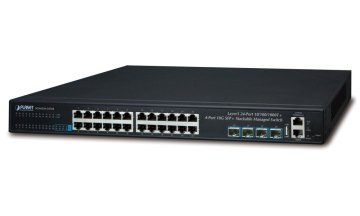 Planet SGS-6341-24T4X Stikalo L3, 24x1Gb, 4x10Gb SFP+, HW/IP stack, VSF/Cluster
