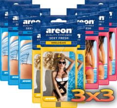 Areon SEXY FRESH Mix osvežilec za avto, 9 kosov (759267)