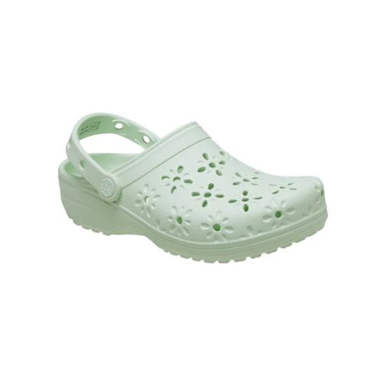 Crocs Cokle svetlo zelena Classic Floral Cut Out Clog