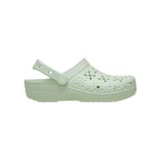 Crocs Cokle svetlo zelena 39 EU Classic Floral Cut Out Clog