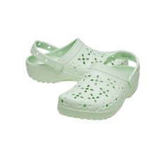 Crocs Cokle svetlo zelena 39 EU Classic Floral Cut Out Clog