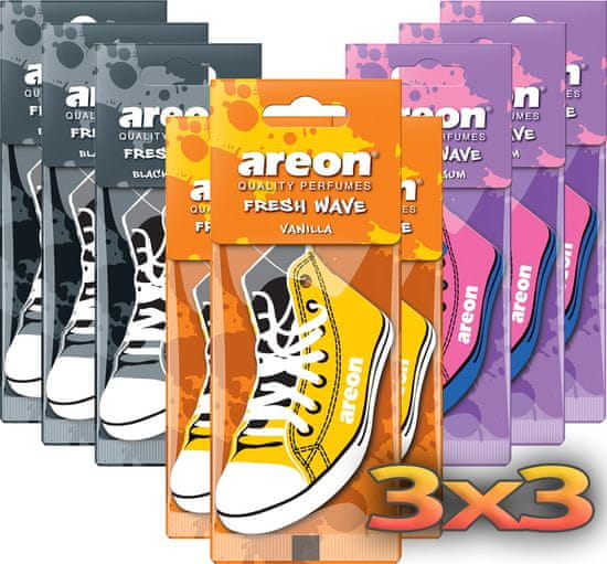 Areon FRESH WAVE Mix osvežilec za avto, 9 kosov (759287)