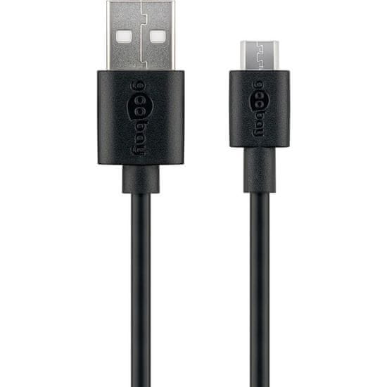 Goobay USB (Type A) na microUSB (Type B) 0,5m črn polnilni kabel