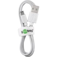 Goobay USB 2.0 (M) na microUSB (Type B) 1m bel polnilni kabel