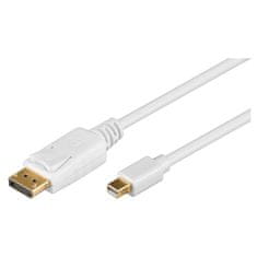 Goobay Mini DisplayPort 1.2 2m pozlačen bel kabel