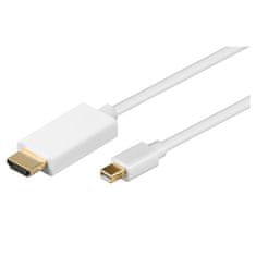 Goobay Mini DisplayPort (M) na HDMI (M) 1.2 4K 30Hz 2m pozlačen bel kabel