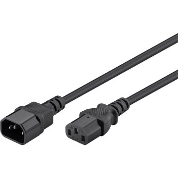 Goobay 1,5m črn C14/ C13 podaljšek za napajalni kabel