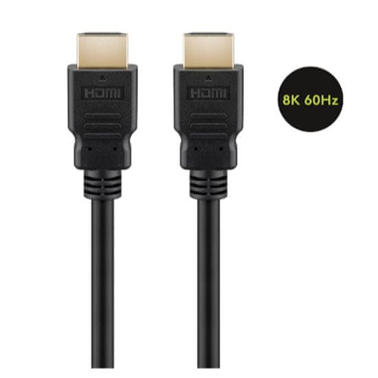 Goobay Ultra High Speed HDMI (M/M) 2.1 8K 60Hz 0,5m z Ethernet pozlačen črn kabel