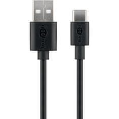 Goobay USB-C na USB-A 2.0 0,5m črn polnilni in sync kabel