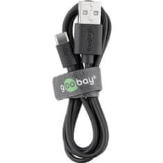 Goobay USB-C na USB-A 2.0 0,5m črn polnilni in sync kabel