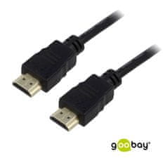 Goobay High Speed HDMI (M/M) 2.0 4K 60Hz 1,5m z Ethernet pozlačen črn kabel