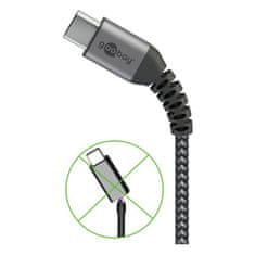 Goobay USB-C na USB-C 1m 60W črni napajalni in sync kabel
