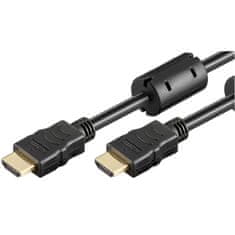 Goobay High Speed HDMI (M/M) 2.0 4K 60Hz 1,5m Ferit z Ethernet pozlačen črn kabel