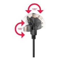Goobay High Speed HDMI (M/M) 2.0 4K 60Hz 2m 360° vrtljiv z Ethernet pozlačen črn kabel