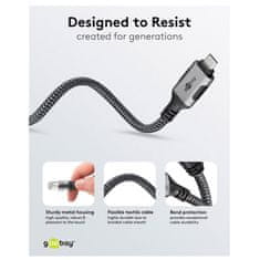 Goobay USB-C 3.1 na RJ45 5m CAT 6 črn/siv mrežni povezovalni kabel