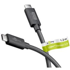 Goobay USB-C na USB-C 240W USB4 80Gbit/s 1,2m črn napajalni podatkovni kabel