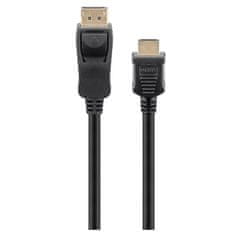 Goobay DisplayPort (M) na HDMI (M) 4K 60Hz 2m pozlačen črn kabel