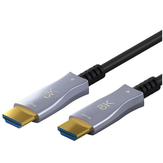 Goobay Optical Hybrid Ultra High Speed HDMI (M/M) 2.1 8K 60Hz 10m z Ethernet AOC pozlačen črn kabel