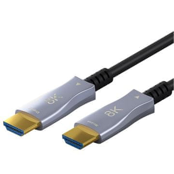 Goobay Optical Hybrid Ultra High Speed HDMI (M/M) 2.1 8K 60Hz 30m z Ethernet AOC pozlačen črn Optični Hibridni kabel