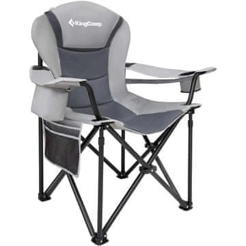 KingCamp Zložljiv Stol z Ledveno Oporo Cedar, siv