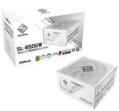ASRock SL-850GW / 850W / 80PLUS Gold / ATX3.1 / modularni / 135mm ventilator / bela / akt.