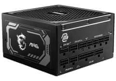 MSI napajalnik MAG A1250GL PCIE5/ 1250W/ ATX3.1/ akt. PFC/ 7 let polne garancije/ 135 mm ventilator/ modularna napeljava/ 80PLUS Gold