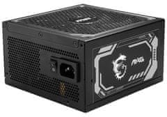 MSI napajalnik MAG A1250GL PCIE5/ 1250W/ ATX3.1/ akt. PFC/ 7 let polne garancije/ 135 mm ventilator/ modularna napeljava/ 80PLUS Gold