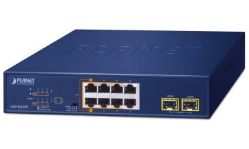 Planet PoE stikalo 8x1Gb + 2xSFP 1Gb, PoE 180W, 2x 802.3bt + 4x 802.3at