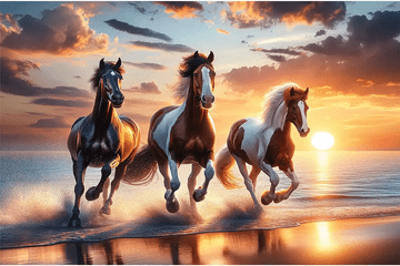 WOODEN CITY Lesena sestavljanka Divji konji na plaži 4000 kosov