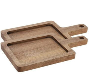 Intesi Komplet 2 SERVIRNIH DESEK IZ NATURALNEGA AKACIJEVEGA LESA 23x13 cm