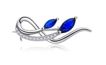 MOISS Elegantna srebrna broška s cirkoni O0000001