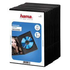 Hama DVD ovitek za 1 DVD, s folijo, črn, 10 kosov (cena je za en zavojček)