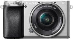 Sony ILCE6100 brezzrcalni digitalni fotoaparat + SELP1650II objektiv, srebrn