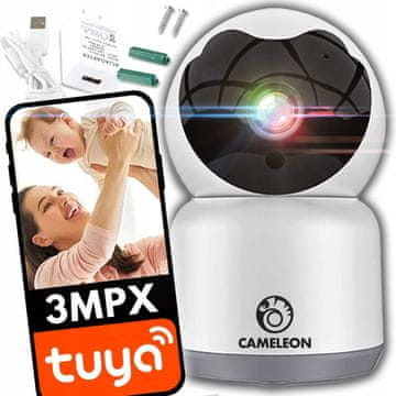 Dexxer Pametna WIFI brezžična vrtljiva 3MPX nadzorna kamera sledenje TUYA