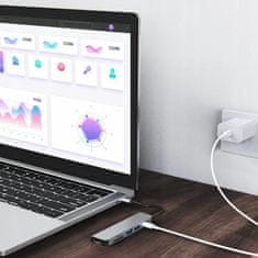 Dexxer Alu. adapter USB-C 6v1 USB 3.0 HDMI in čitalec kartic