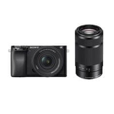 Sony ILCE6100 brezzrcalni digitalni fotoaparat + SELP1650II objektiv + SEL55210 objektiv, črn