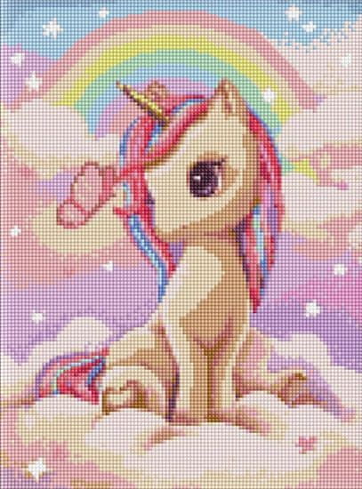 Rayher.	 Diamantni mozaik, Curious unicorn, 30x40 cm