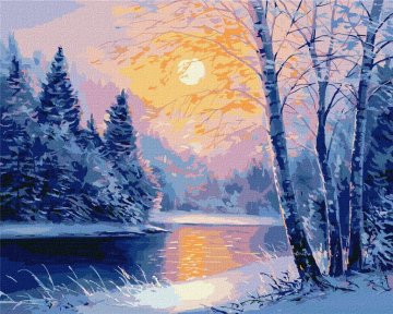 Rayher.	 Slikanje po številkah, Winter evening, 40x50 cm