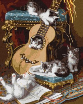 Rayher.	 Slikanje po številkah, Fluffy musicians, 40x50 cm