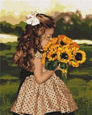 Rayher.	 Slikanje po številkah, Girl with sunflowers, 40x50 cm